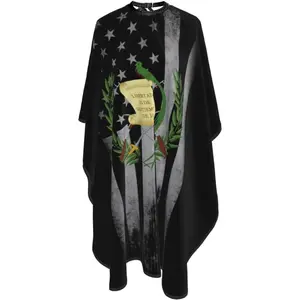 Coat Of Arms Guatemala Usa Flag Salon Barber Cape - Professional Hairdressing Waterproof Hair Cutting Cape With Adjustable Snap Closure-Haircut Apron For Hair Stylist And Home Use-55''X66''
