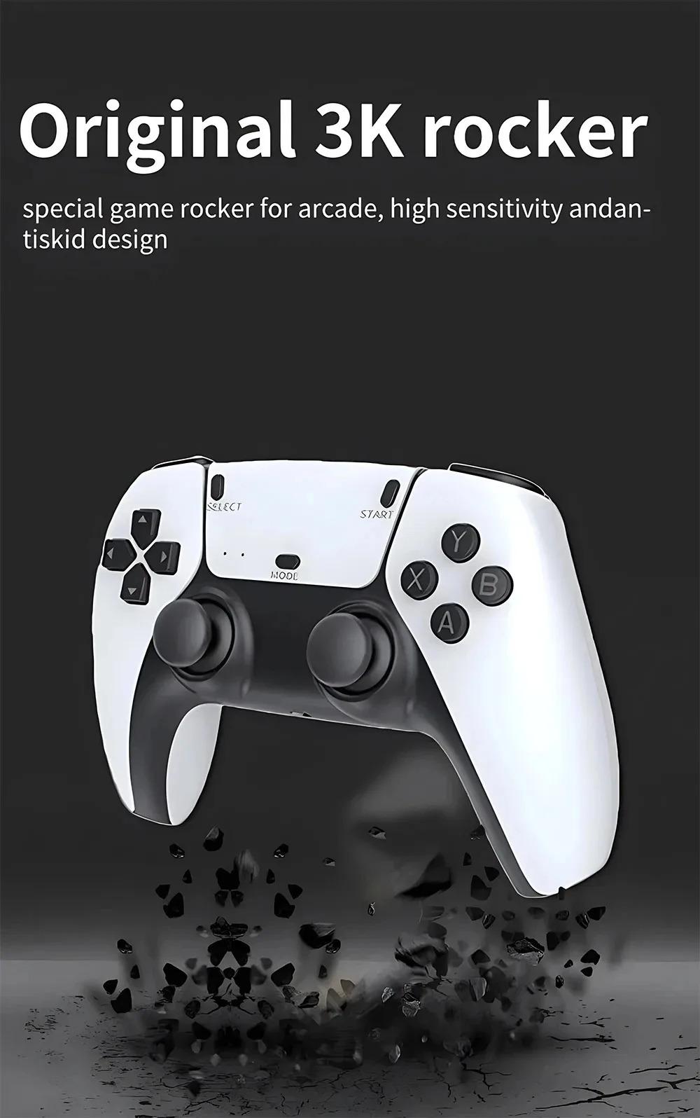 128G M15 4K TV Game Stick - Wireless Controllers for 2 Players |   Plug & Play 40000+ Retro Arcade Games in HD |   Classic Gaming Console for Family Fun