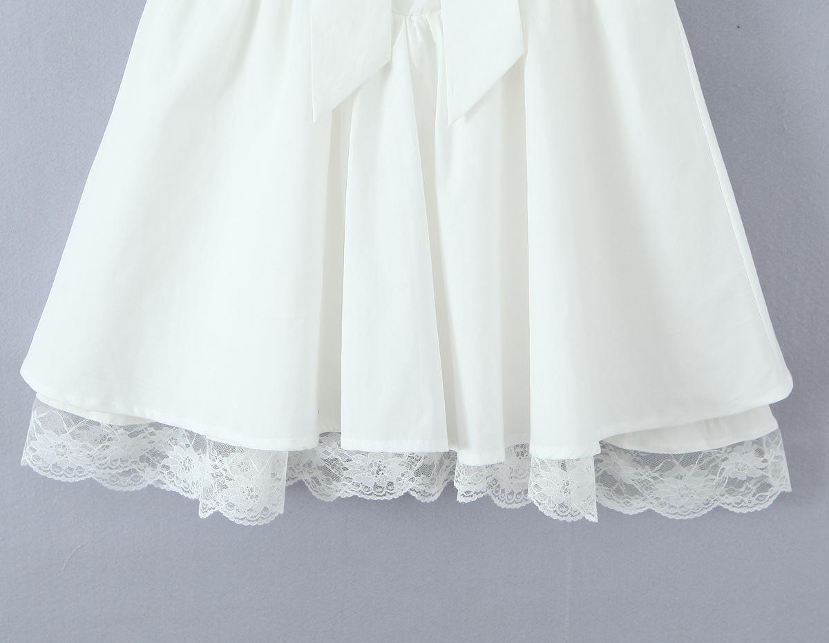 Pure Desire Off-Shoulder Ruffle Sleeve Lace Bow Belt Puffy Princess Dress