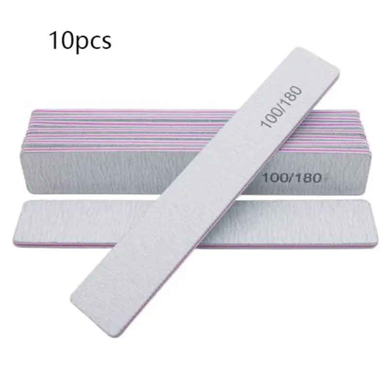 10-Pack Nail Files, 100/180 Grit Dual-Sided, Ideal for Shaping and Smoothing, Perfect for Manicure Salons and Home Use, Nail Tools