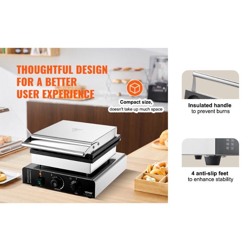 VEVOR Electric Donut Maker, 2000W Commercial Doughnut Machine with Non-stick Surface, 9 Holes Double-Sided Heating Waffle Machine Makes 9 Doughnuts, Temperature 122-572, for Restaurant and Home Use VEVOR Electric Donut Maker, 2000W Commercial Doughnut Machine with Non-stick Surface, 9 Holes Double-Sided Heating Waffle Machine Makes 9 Doughnuts, Temperature 122-572, for Restaurant and Home Use