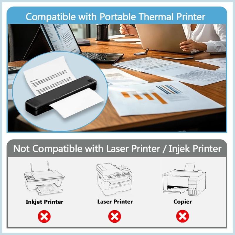 100 Sheets Thermal Printer Paper 8.5 x 11  Letter Size for Portable Printer, Continuous Folding Paper for  Printer, Compatible with A285M/ PD-A4/ M08F-Letter/ A80/ D810 Inkless Printer