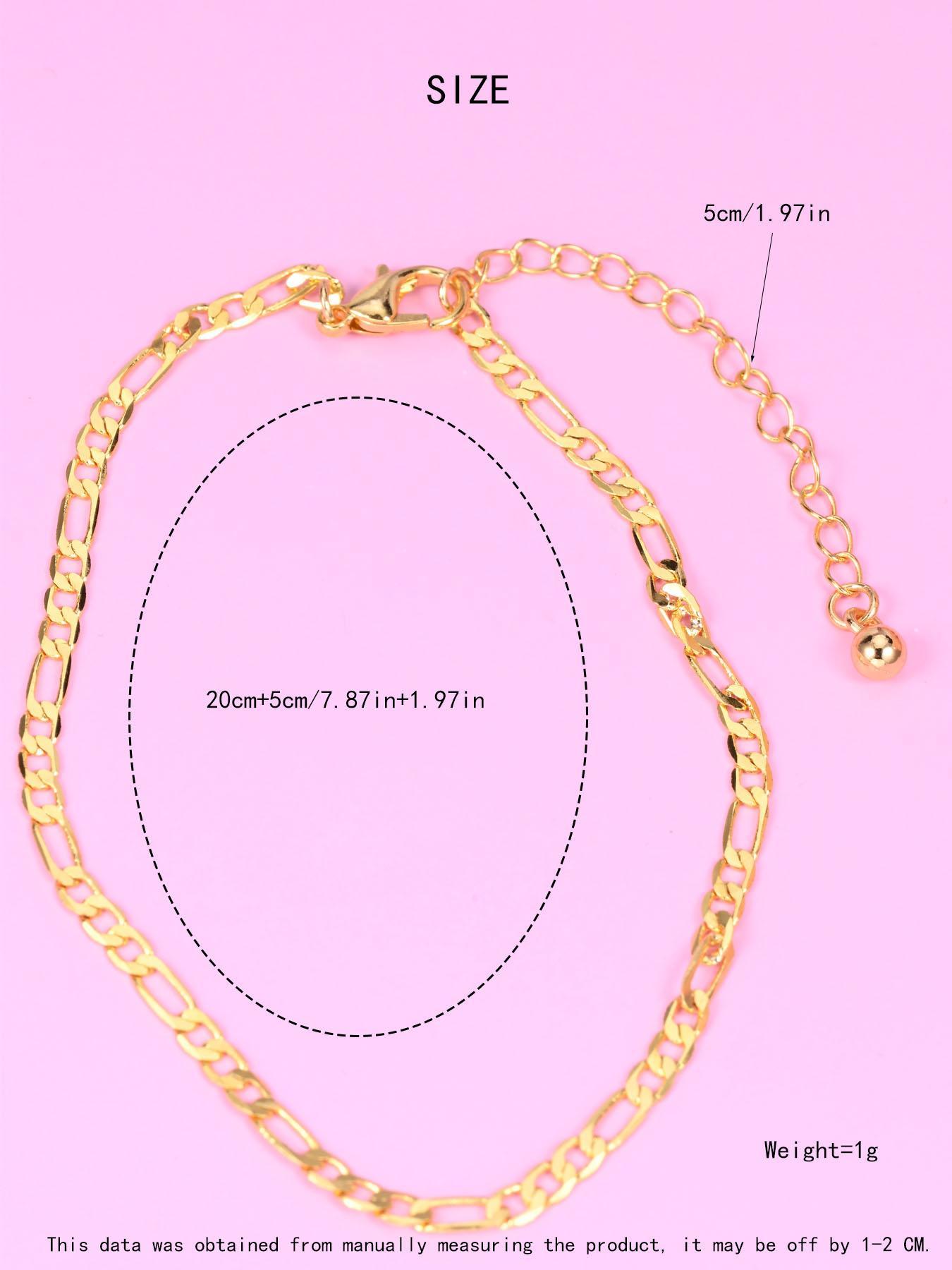 Simple Style Chain Anklet, Dainty Layered Anklet, Fashionable Stainless Steel Anklet for Women & Girls, Casual Adjustable Ankle Bracelet for Party, Daily Clothing Decor, Birthday Gift