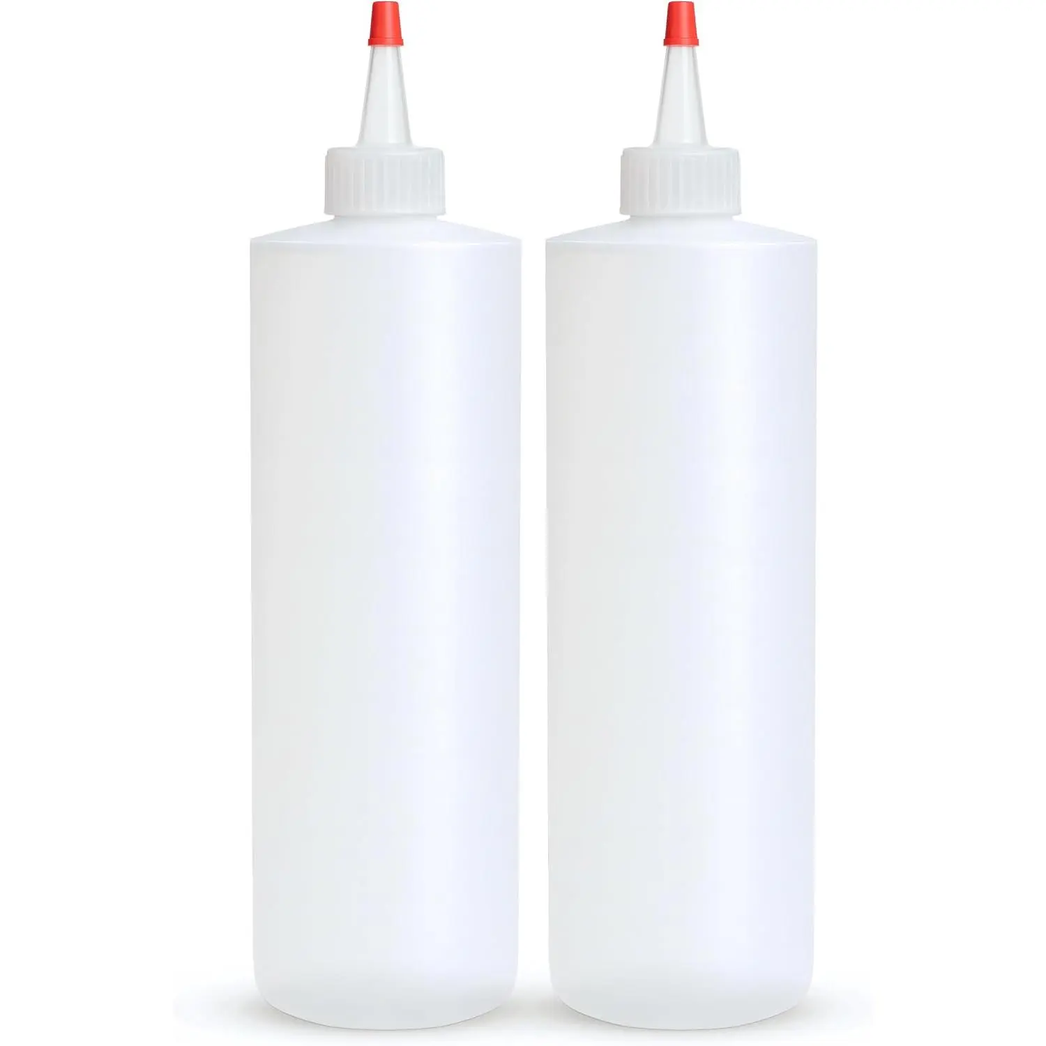 Empty Squeeze Bottles 16 OZ, 2 PACK  Containers with Red Top,  for Condiments, Syrup, Ketchup, Sauces, Dressing, Oil, Honey | Arts and Crafts - Leak Proof - Kitchen