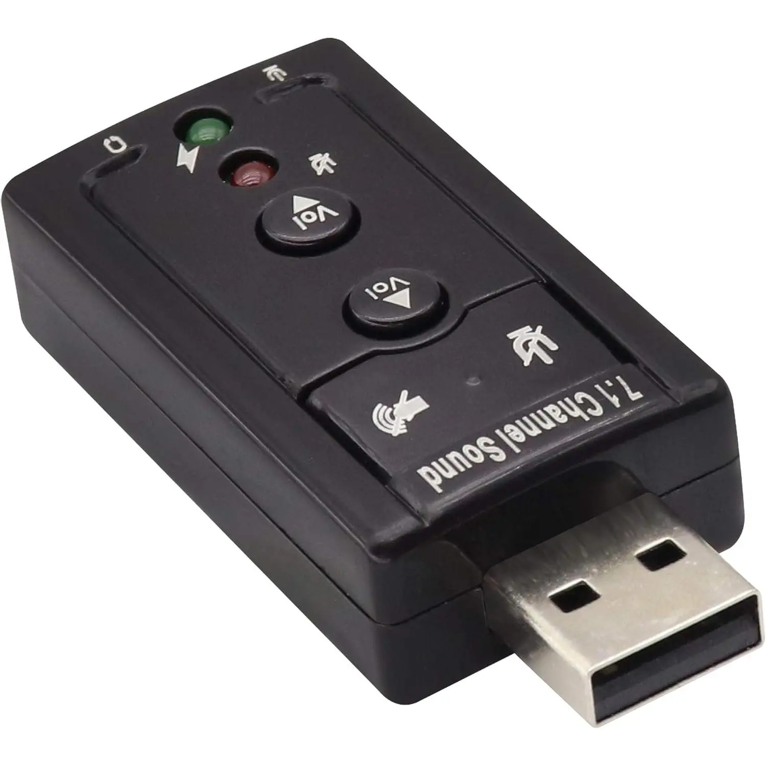 Hi-Speed USB 2.0 7.1-  USB  Stereo Audio Adapter External Sound Card with 3.5 mm Audio and Microphone Ports, Internal Amplifier and Volume Controls