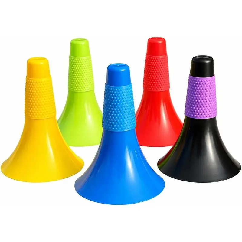 Basketball Training Cones Sports Marker Polyethylene Cone Base Non-Slip Textured Band Lightweight Suitable for Training 18cm