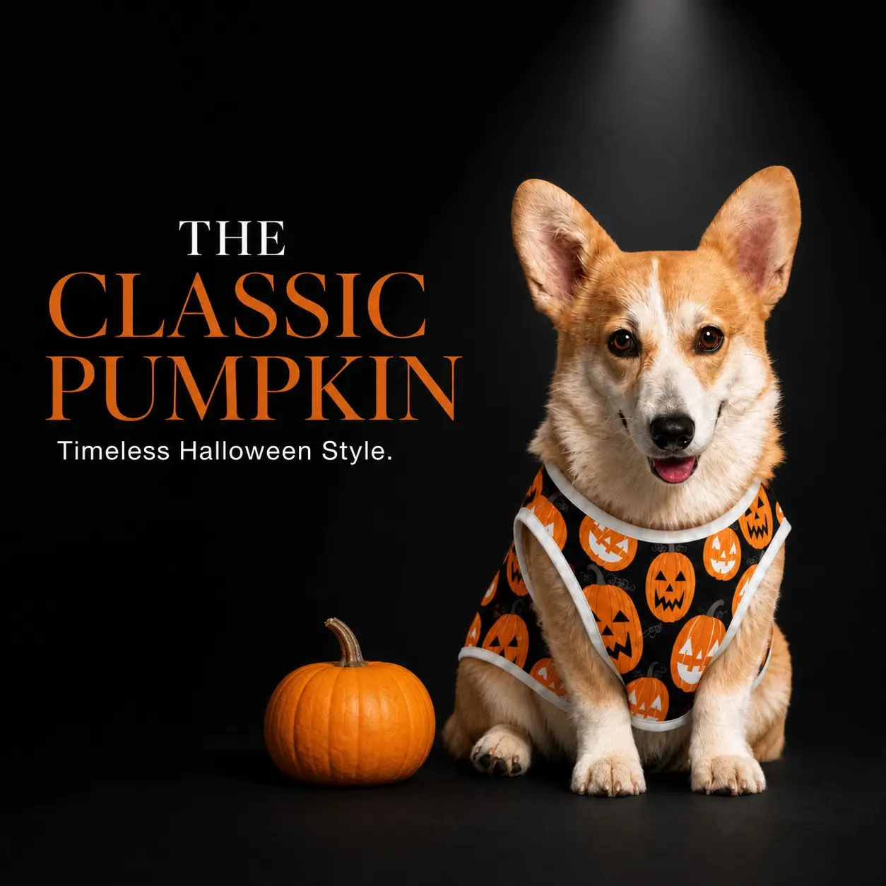 Classic Pumpkin Halloween Dog Clothes, Cool Touch Pet T-Shirt, Lightweight Breathable Single-Layer Puppy Vest, Autumn Holiday Apparel with Cooling Sensation for Medium Large Dogs, Soft Wash Resistant Pet Outfit