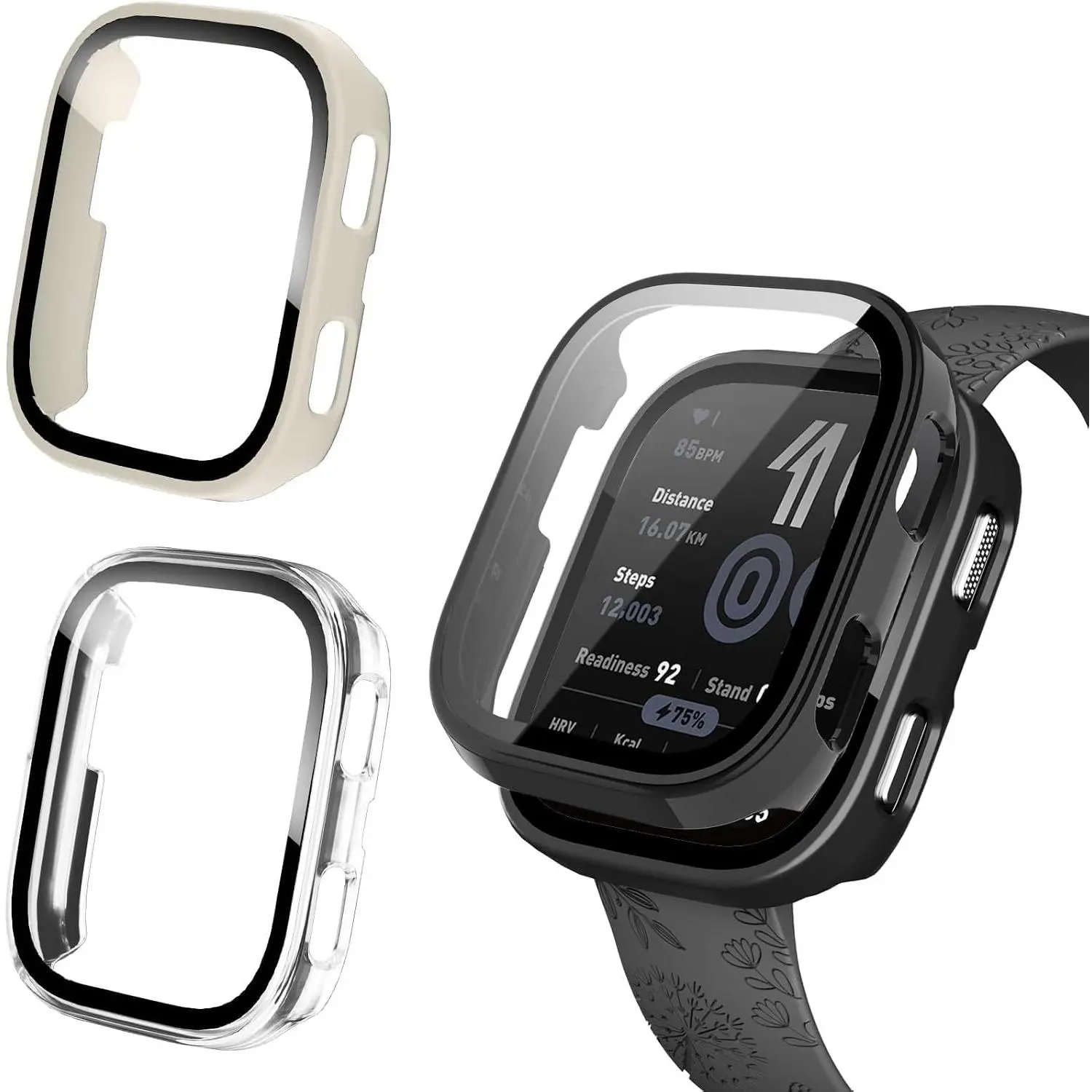 3 Pack Case Compatible with Amazfit Bip 6 Smartwatch Case,PC Material with  in Tempered Glass Screen Protector Compatible with Amazfit Bip 6 (improved)