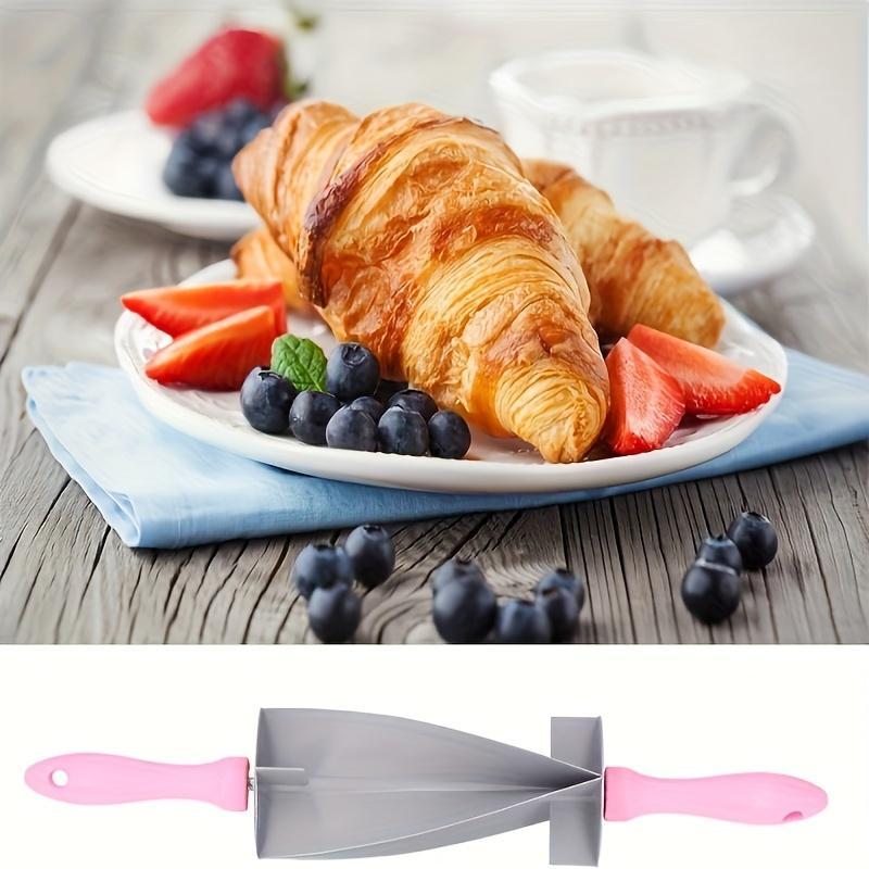 A Multifunctional Dough Roller And Cutter for Making Homemade Croissants And Pastries - The Plastic Blade Cuts Easily, Making It Perfect for Fresh Baked Goods And Homemade Pastry Preparation