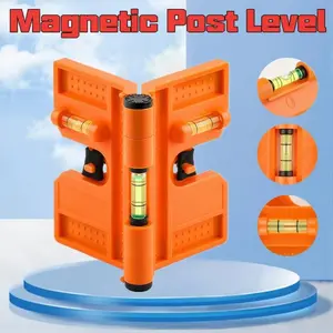 1 magnetic column level|   270° Adjustable, Foldable Column Level Tool with Horizontal and Vertical Bubbles, Polycarbonate Material, for Installing Wooden Posts and Pipes
