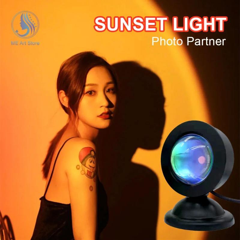 1pc-The new sunset light comes with earbuds and remote control in 16 colors Customized version
