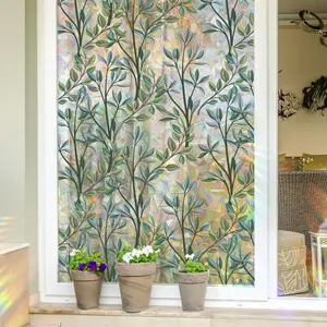 Leaves Pattern Window Film, Window Privacy Films, 1 Set Removable Electrostatic Window Sticker, Decorative Decal for Home Living Room Bedroom #GLOBAL PICKS