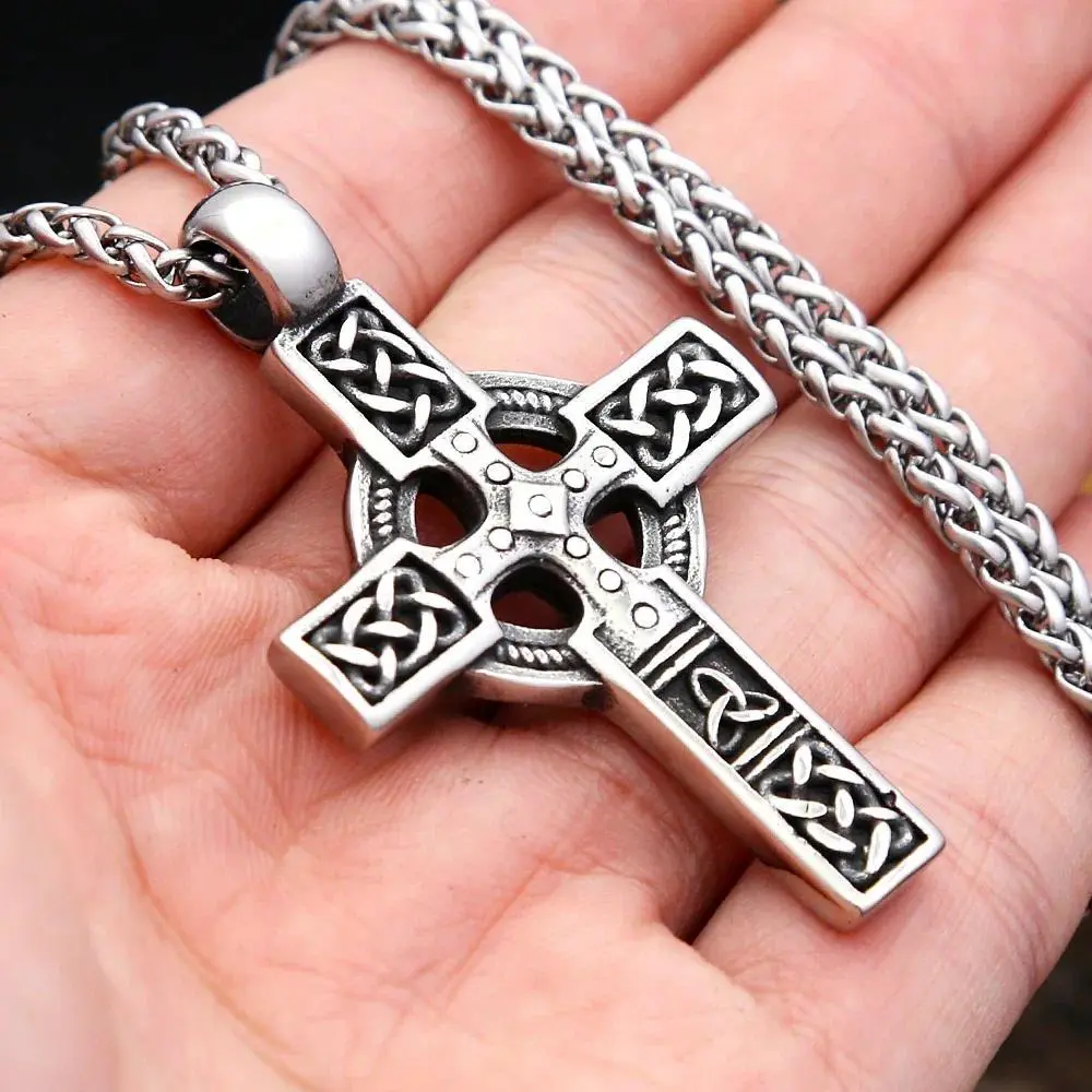 Vintage Celtic Knot Viking Necklace Stainless Steel Nordic Cross Pendant For Men Women Unique Amulet Jewelry Gifts Dropshipping