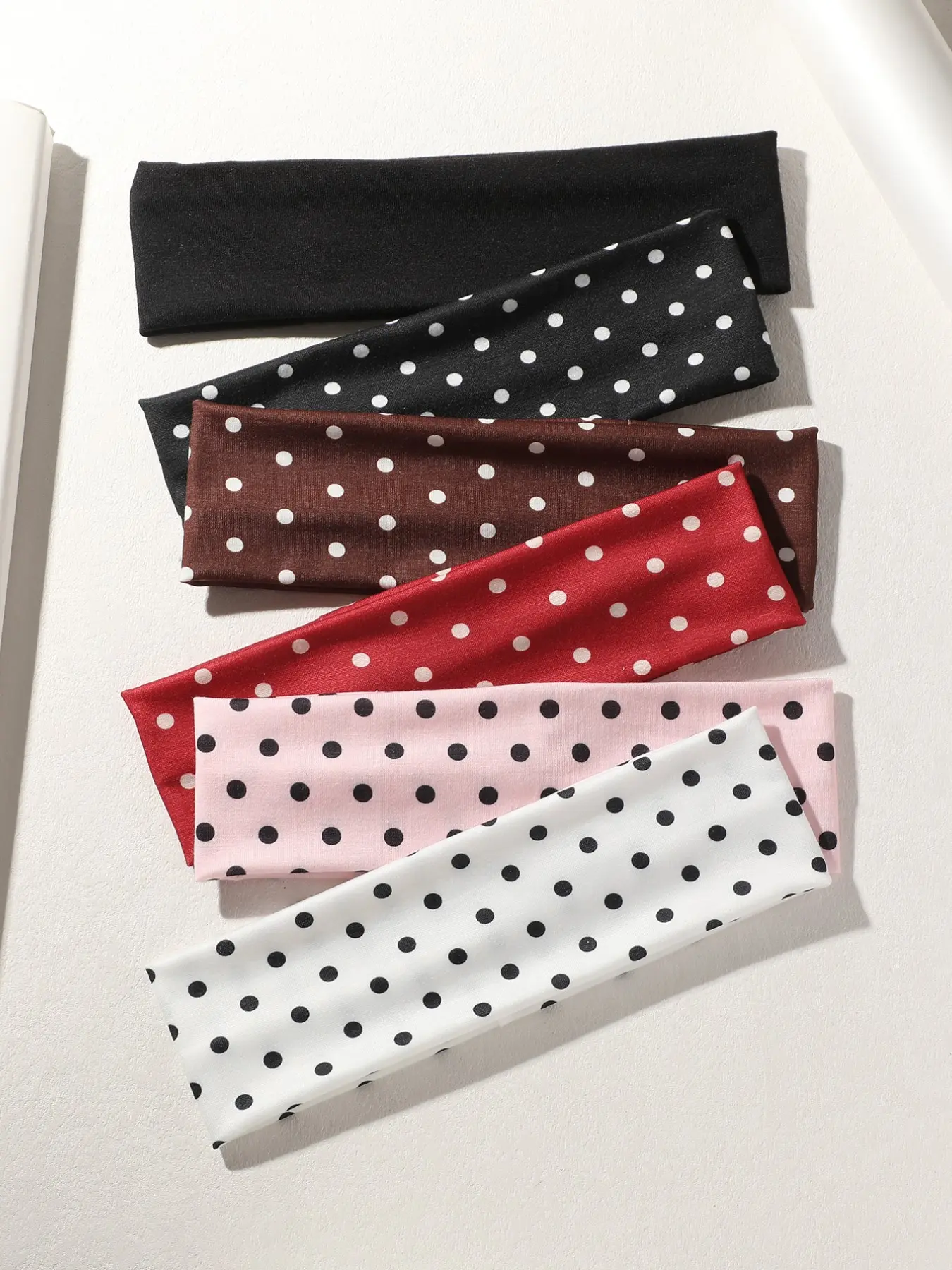 6pcs Women's Polka Dot Headbands, Elegant Elastic Sweat-Wicking Striped Hair Bands, Perfect for Yoga, Running, Skincare, Commuting