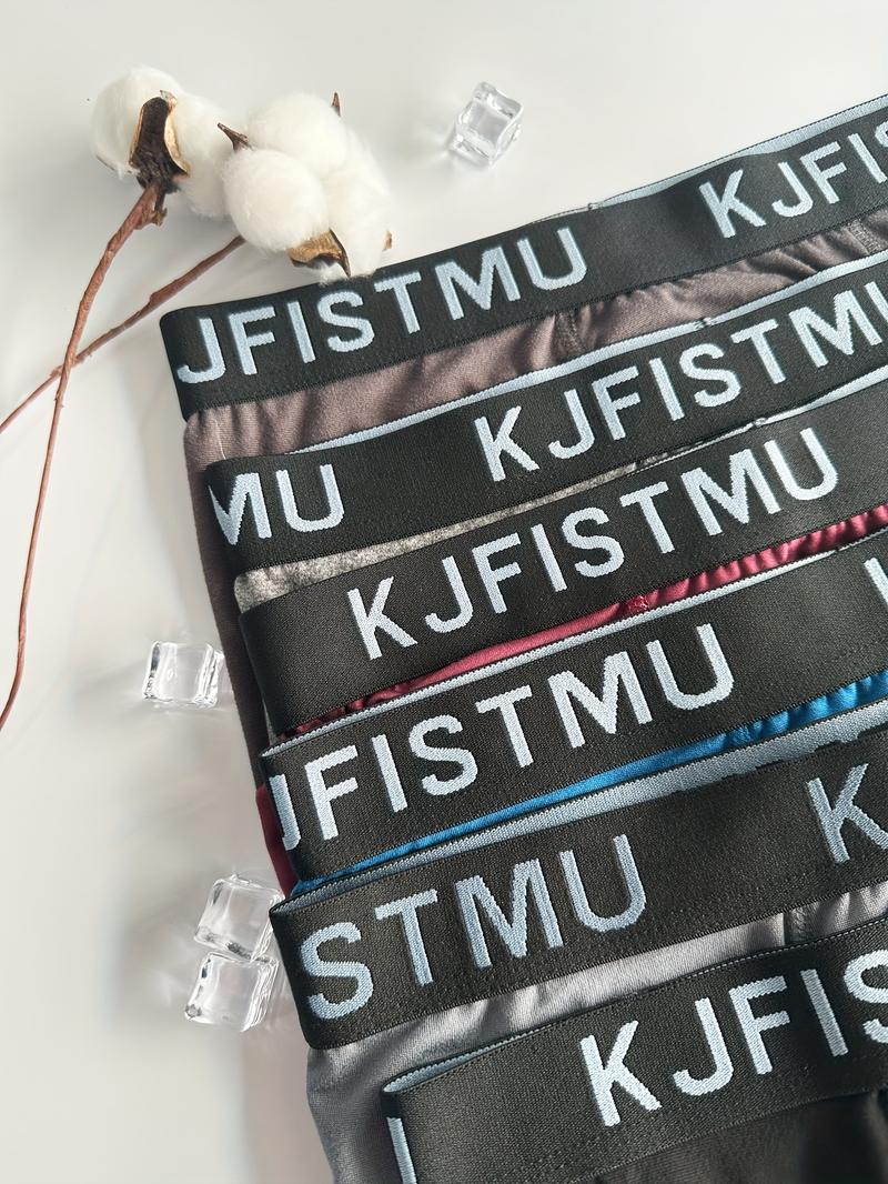 KJFISTMU 4-Pack Solid Color Men's Boxer Briefs Soft Comfortable & Breathable Perfect for Everyday Wear at Home or the Office Durable Design Men's Underwear Christmas Gift for Stocking Up Great Value Set Bundle Pack