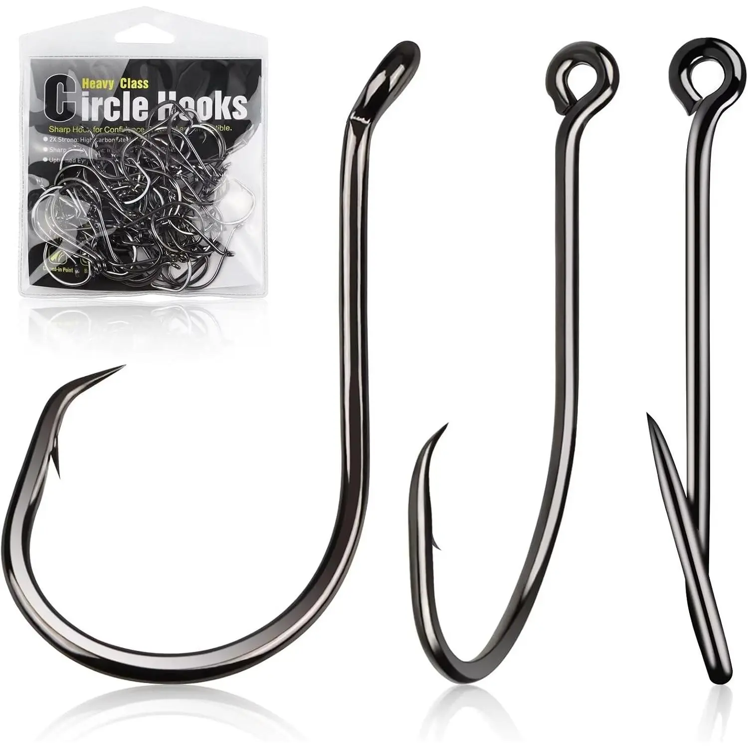 Circle Hooks for Catfish 2X  100 count Catfish Hooks Octopus Circle Hooks Saltwater and Freshwater Black & Red Size 1/0-8/0