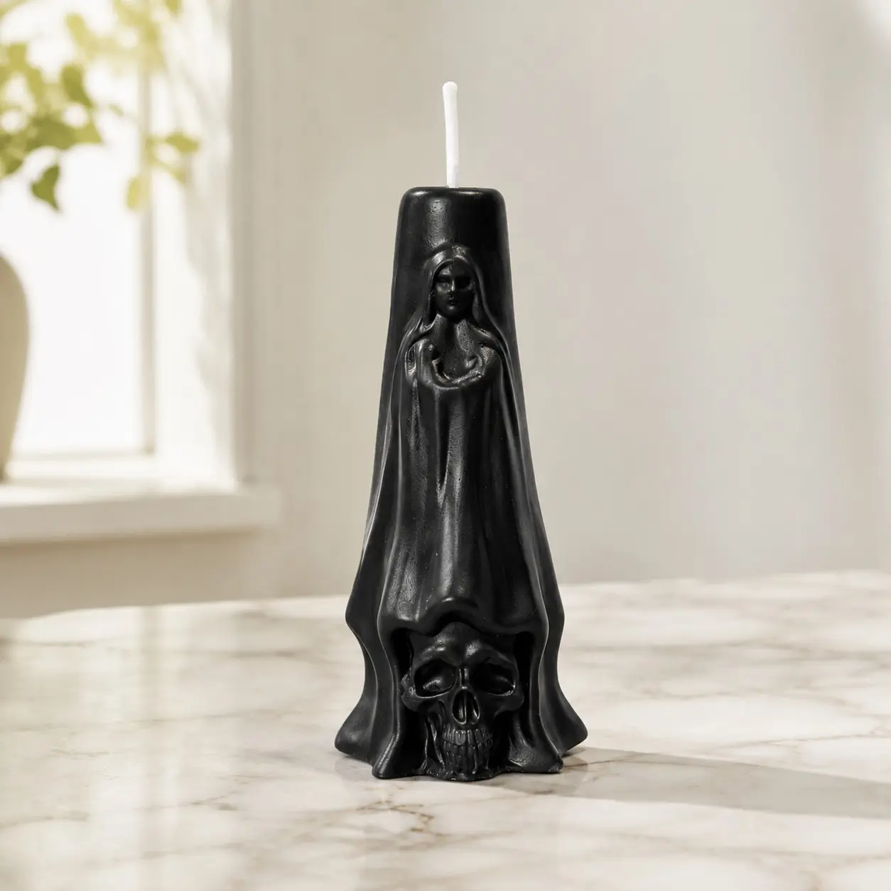 Gothic Skull Candle, Handmade Scented Wax Sculpture, Three Colors, Smoke-Free Long-Lasting Fragrance, Halloween Decor, Dark Home Décor, Unique Gift