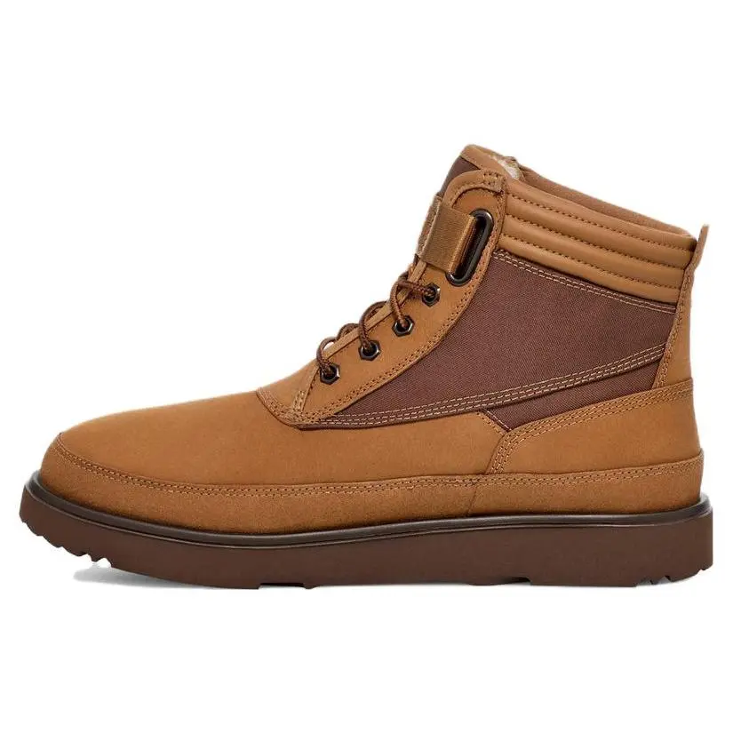 UGG Highland Utility Strap Suede Round Toe Lace-Up High-Top Sneakers 1143985-CHE
