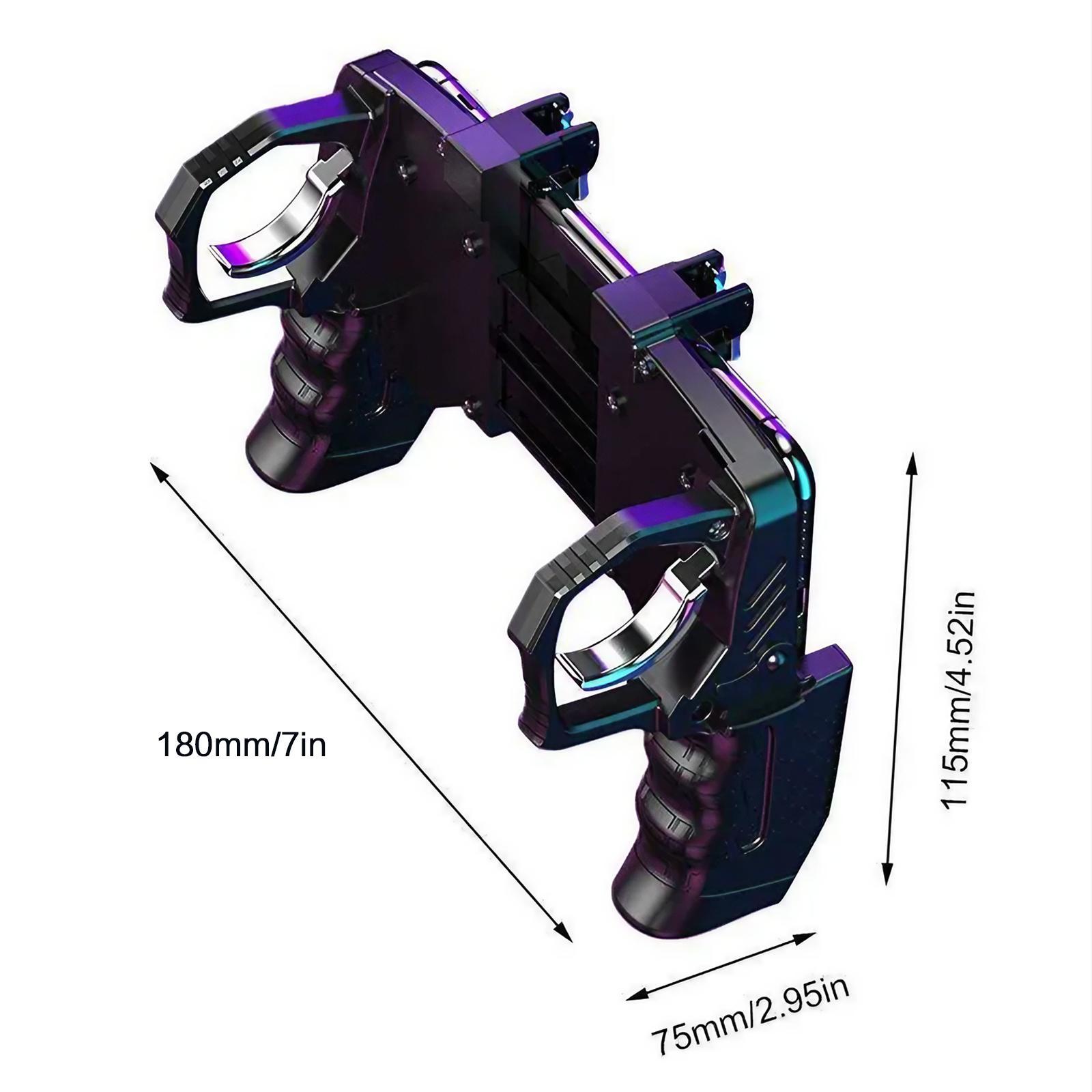 Integrated Mobile Game Controller, Gamepad Trigger for Shooting Games on iPhone and Android Phones, Ergonomic Controller Grip