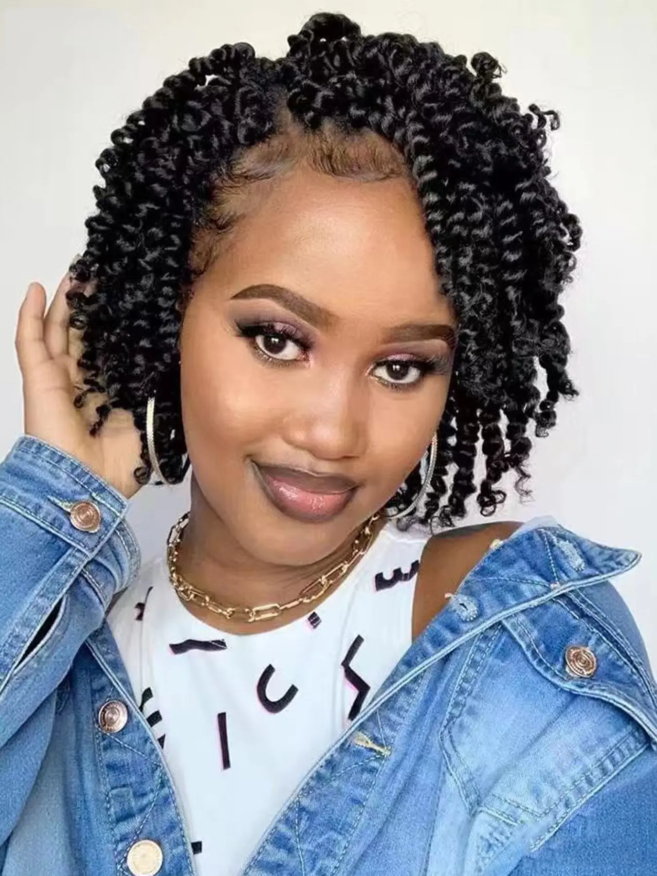 6 Packs Passion Twist Crochet Hair Extensions, Short Curly Synthetic Hair Bundles, Water Wave Braiding Hair for Women, All Seasons