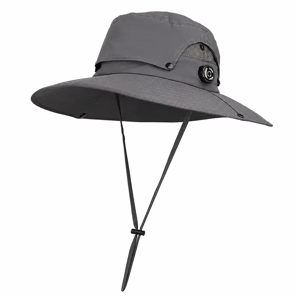 Men’s Lightweight Summer Fisherman Hat for Outdoor Sports - Wide-Brimmed, Adjustable Knob, Detachable Crown, Breathable Mesh Panels, UPF 50+ UV Protection, Ideal for Beach Fishing, Hiking