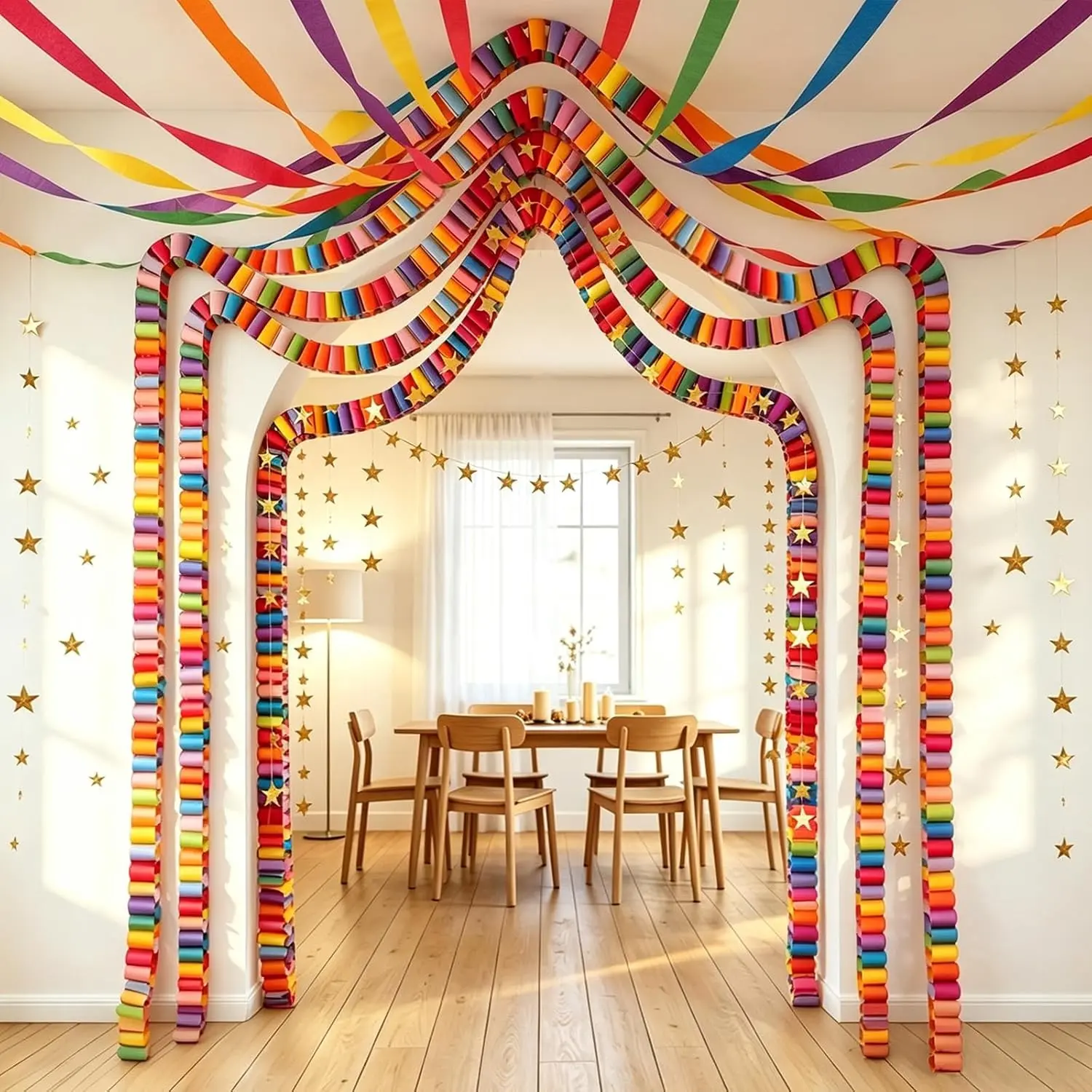 713 Pcs Paper Chain Garland Kit | 700 Sheets Rainbow Paper Chain Strips