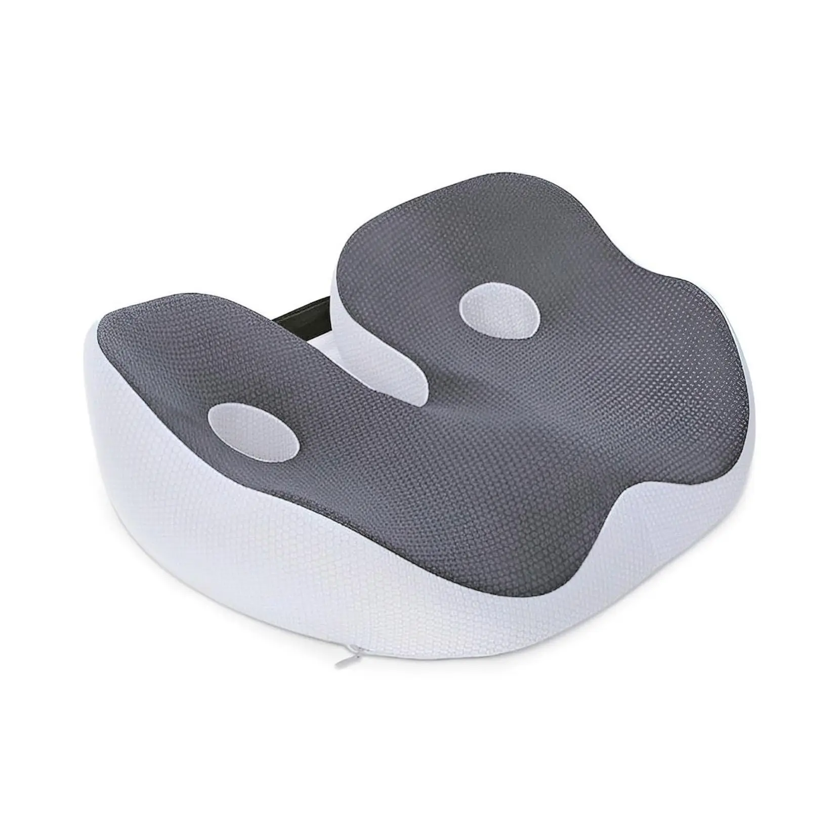 Office Chair Seat Cushion Memory Foam Support Pad for Sciatica Tailbone Pain Relief Ergonomic Desk Chair Cushion Back Discomfort Hip Pressure Relief Double Hole Breathable Sitting Pad for Gaming Seat Home Workspace Wheelchair Dark Grey