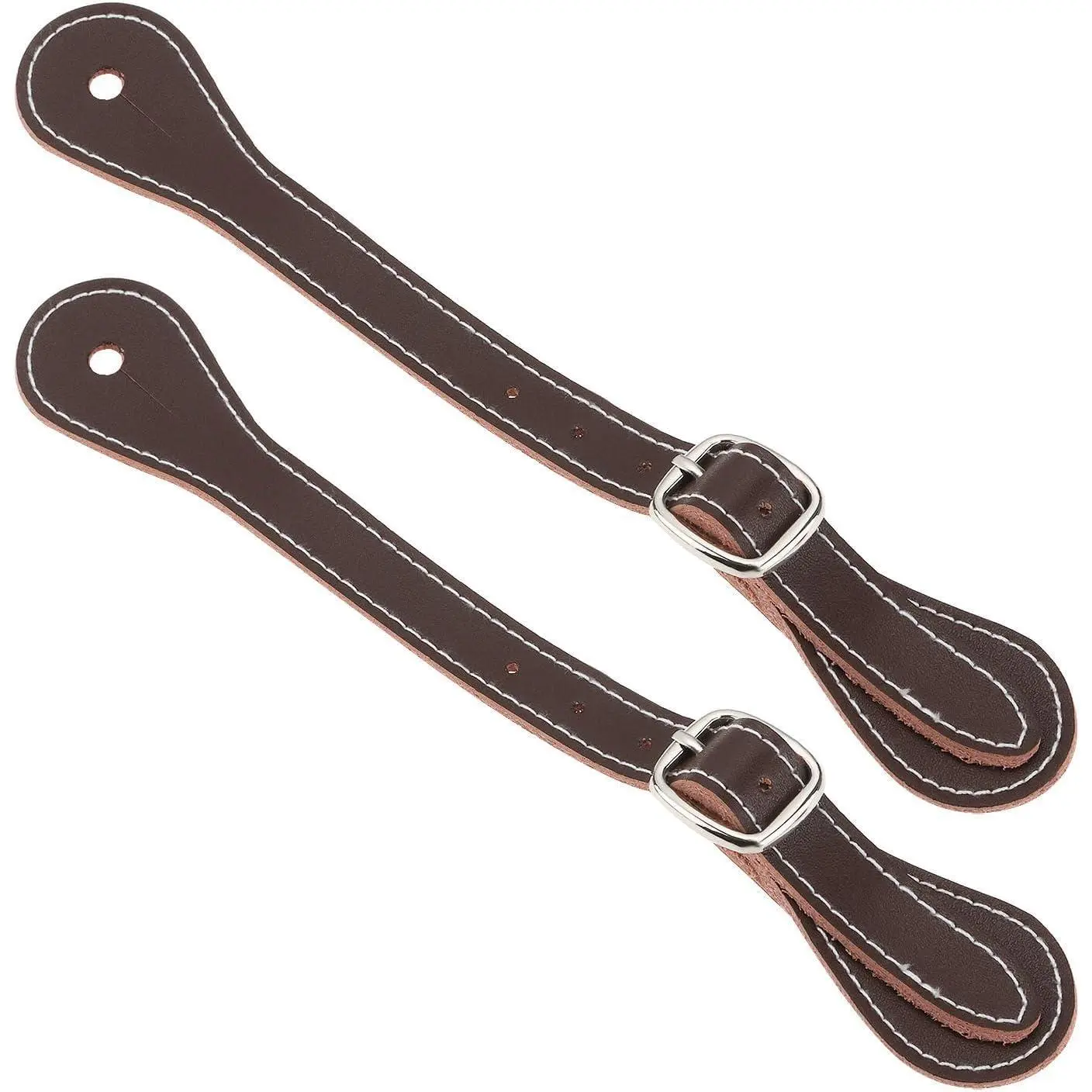 Unisex Authentic Cowboy Style Leather Spur Straps (2-Pack), Adjustable Metal Buckle, 8.94in L x 1.24in W Premium Cowhide, Secure Fit, Comfortable, Easy to Use for Horse Daily Riding, Versatile Use