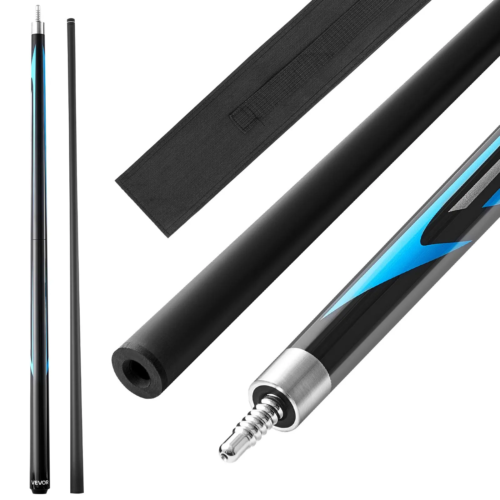Pool Cue, 1 Piece Jump Break Cue, 58 inch 19.5 oz Break Cues Pool Stick, Breaks Stick with Carbon Fiber Shaft Maple Cues Butt, Heavy Hitter Breaks Jump Billiard Cue for Adult, Home, Office