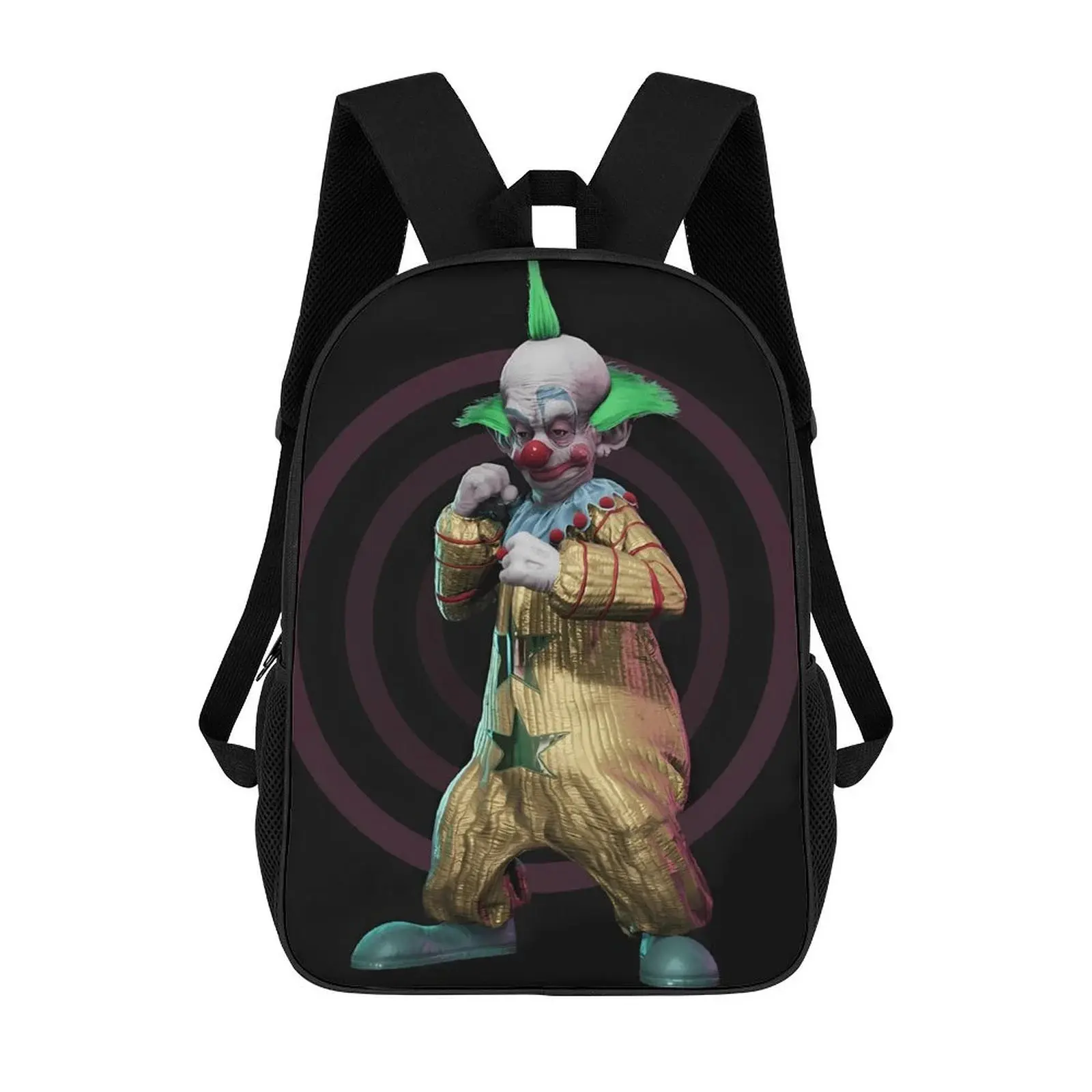 New Unisex Adults Outer Space Killer Clown Front Print Polyester Oxford Cloth Backpack - Bright and Breathable Adjustable Shoulder Straps, Zipper Closure, Bold Look, Flexible Bag for Work, School Supplies