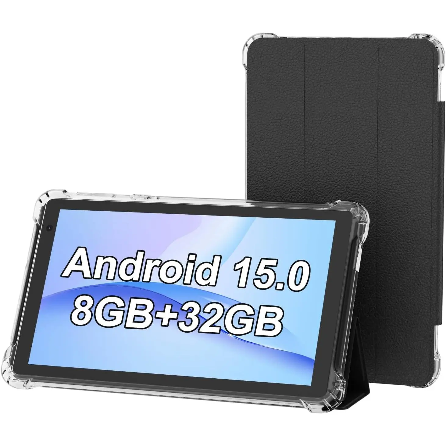 [Autumn sale]PEICHENG Tablet with Protective Case, 7" IPS 1024 * 600 Android 15.0 Tab PC RAM 8GB(3+5Expand)+ROM 32GB Bluetooth 5.0 WiFi6 2.4G+5G 2MP+5MP Dual Cameras (Black)