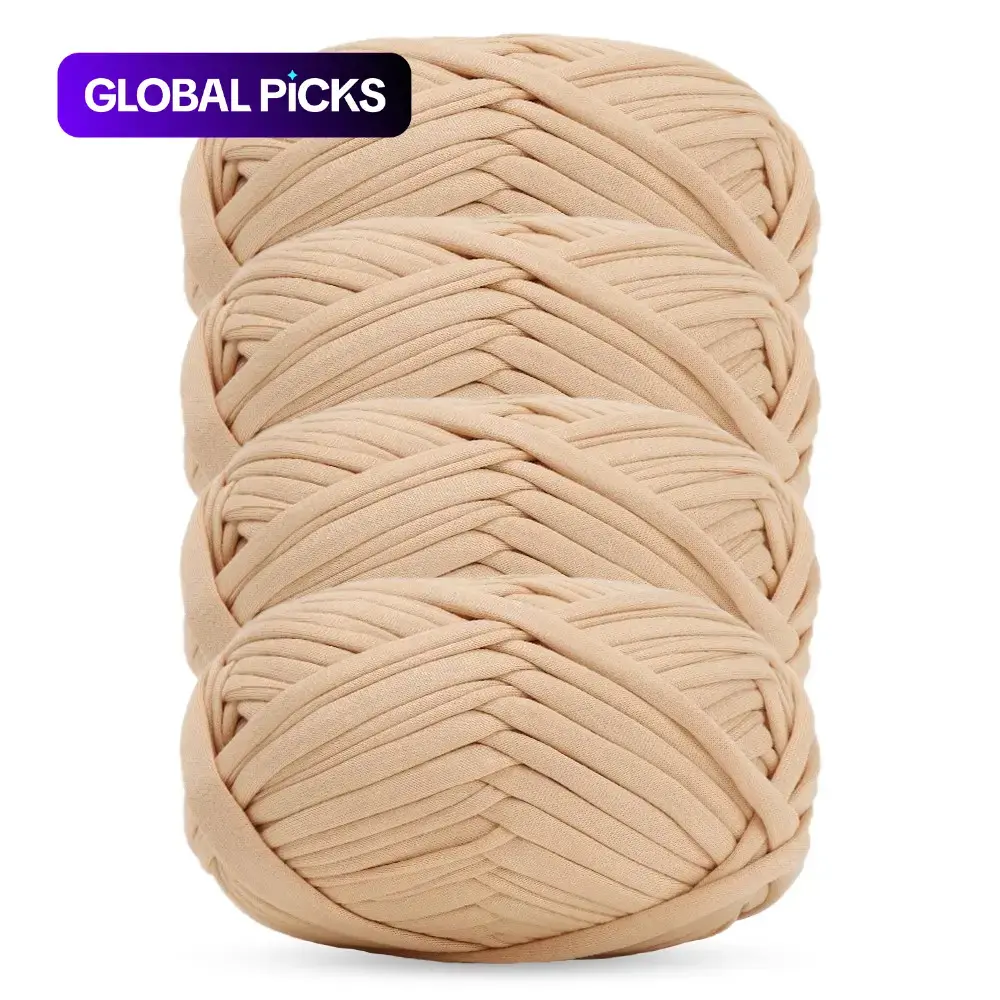 4 Rolls Cloth Strips 400g Total, Chunky Cloth Strip Yarn for Crocheting, Amigurumi Crochet, DIY Handmade Yarn for Bags, Baskets, Pet Nest, Home Decor