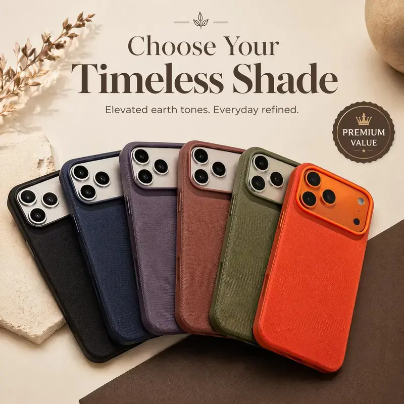 Minimal Fabric Magnetic 2-in-1 Phone Case for iPhone 11 12 13 14 15 16 17 Promax/Plus/Pro/Air Business Shockproof Cover # USKJBSJKBLACK
