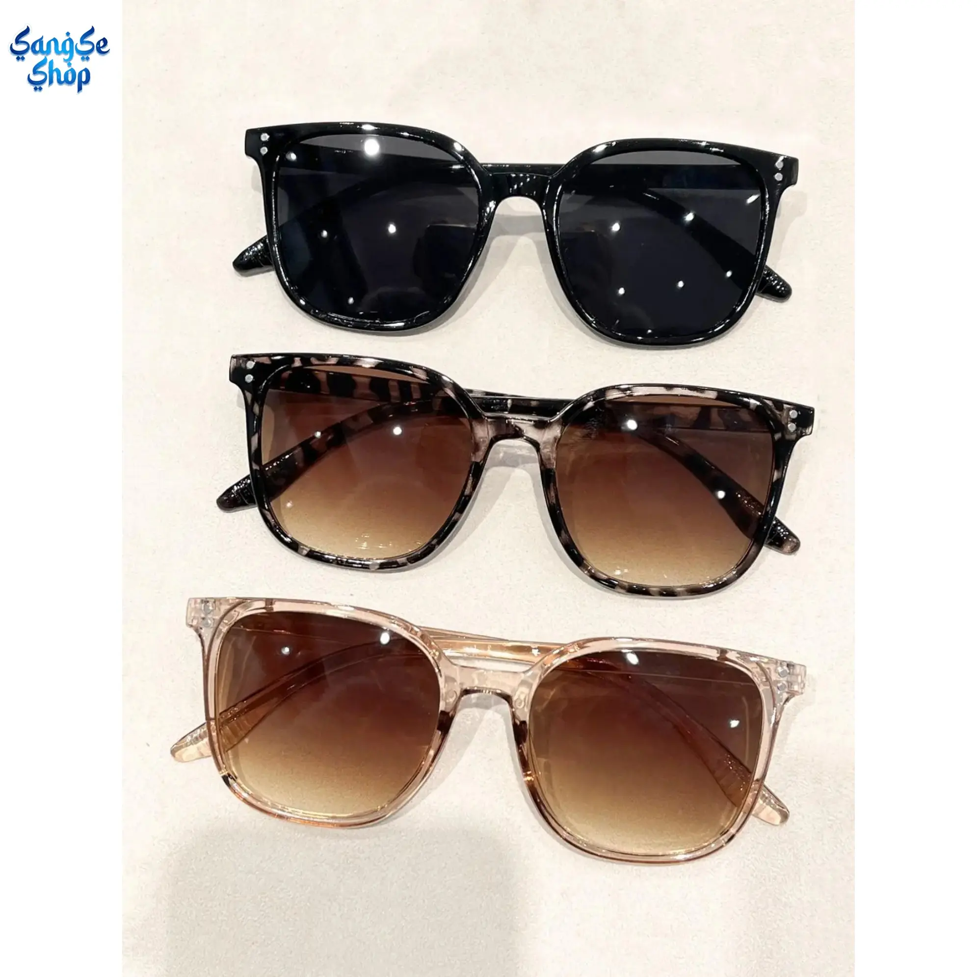 3-Piece Classic Vintage Women's Lightweight Durable Leopard Pattern Sunglasses Set, Perfect for Driving, Shopping, Parties, Stylish UV Protection, Sun Protective Sunglasses, Summer Sunglasses,DealsForYouDays