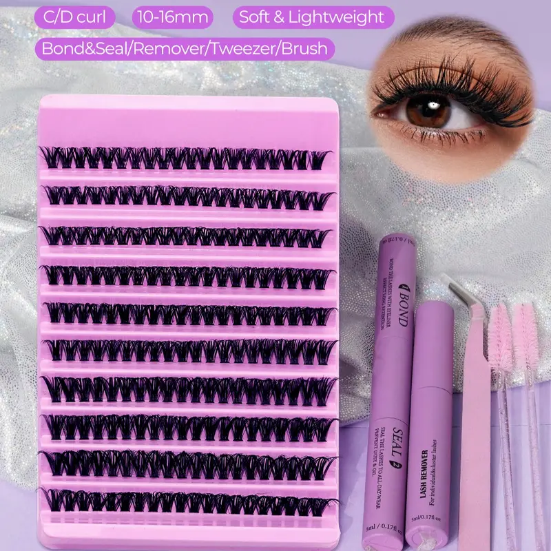 20D Russian Volume False Eyelashes, Soft & Natural Look, Reusable Design, Perfect for Beginners, Includes Glue Tool