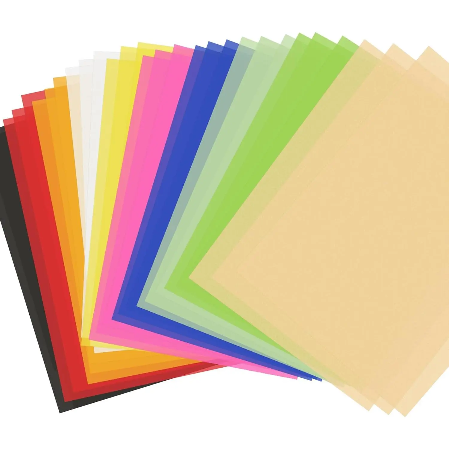 Colored Vellum Paper, 100 Sheets 10 Colors Transparent Vellum Paper 8.5 x 11 110GSM Translucent Printable Clear Tracing Sheets for DIY Card Overlays, Invitations  Bands, Envelope,  Wrapping