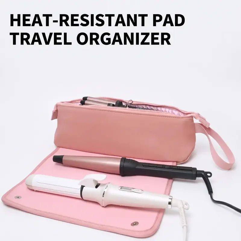 Travel Hair Tool Bag Set, Heat-Resistant Pad & Curling Iron Storage Organizer, Essential Hair Styling Accessory, Travel Organization Pouch, Carryall Grooming Organizer, Travel Accessories, Travel Essentials