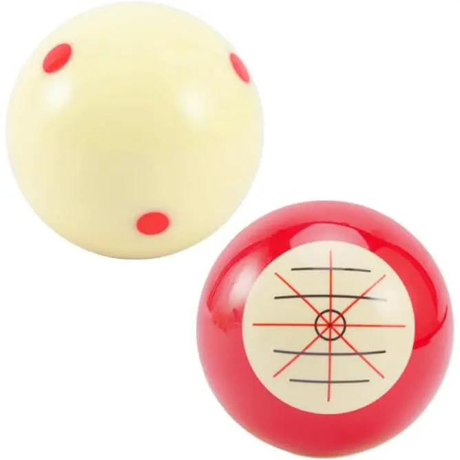 2 count Billiards Cue Ball,Red Dot Cue Ball,Standard Table  Pool Ball | Regulation Size 2-1/4" 57.2mm/2.25in Diameter  Pool Balls for  Billiard Table Accessories
