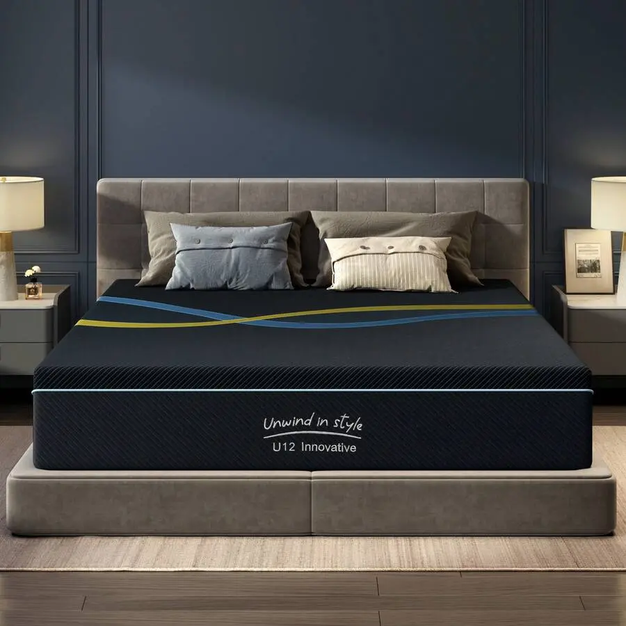 10" Memory Foam Mattress, Medium-Firm Foam Mattress, Pressure Relief Design, CertiPUR-US Certified, Cooling Mattress, Boxed Packaging