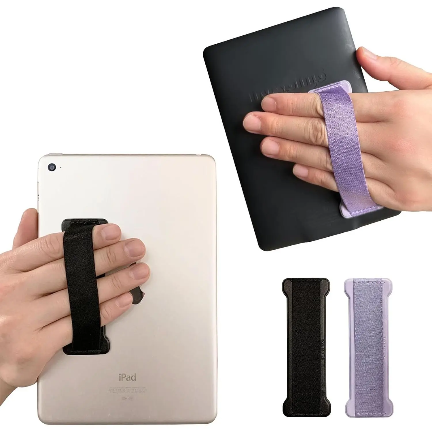 Hand Holder Strap for ipad, Tablet Hand Holder Strap,  Handle Grip for iPad Kindle, Mini Tablets and Cases (Black ) - 2 count