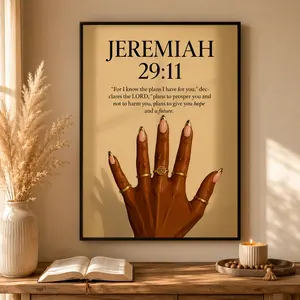 Wall Art, Vintage Poster, Christian Black Mural Print, Jesus Faith Bible Quote Poster, Black Woman Painting, Living Room Decor, Bedroom Decor Aesthetic, Apartment Decor, Housewarming Gift,Artistic, Modern Home Decor, Canvas Wall Art Print