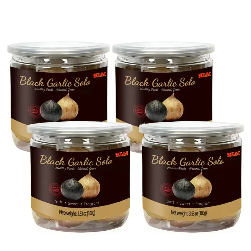 Single Clove Black Garlic, Pack of 4 Jars 100g, Slow Fermented Sweet Garlic for Cooking & Daily Consumption