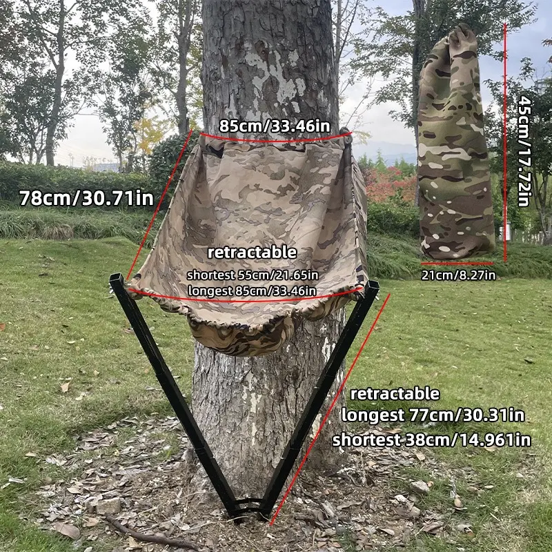 Outdoor Camping, Low-Profile Hunting Seat, Camouflage Foldable Portable Outdoor Furniture, Multi-Functional Metal and Fabric Design, Camping Folding Chairs, Lightweight Foldable Chair, Folding Chairs For Outside, Foldable Seating Chairs