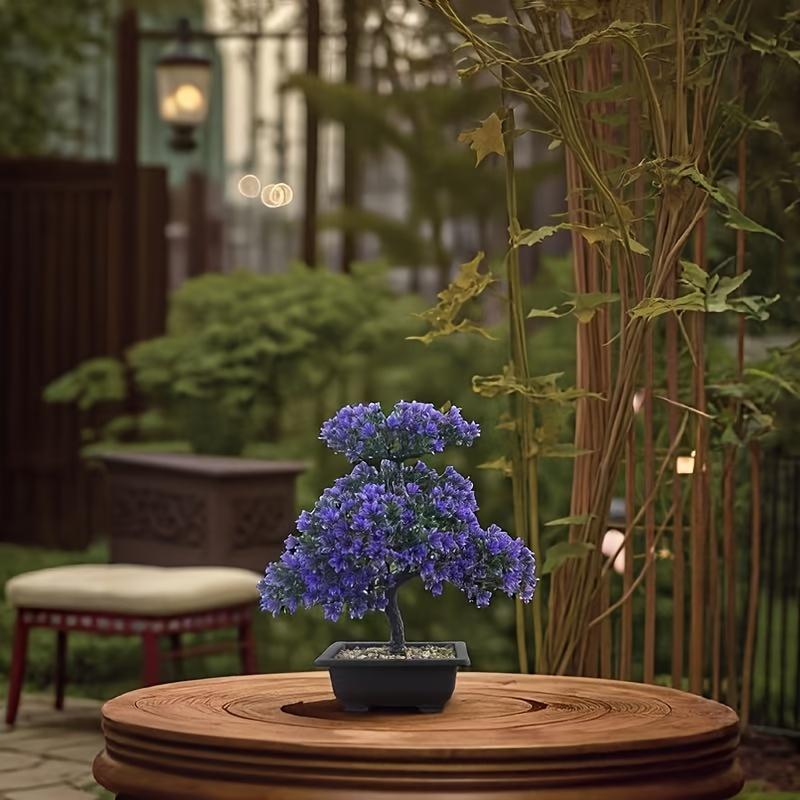 Artificial Welcome Pine Green Plant in Pot, Plastic Bonsai, Low-Maintenance, UV-Resistant, Indoor Decorative Ornament, High-End Artificial Money Tree, Suitable for Home Decor, Garden Decor, Café and Office Decoration, Ideal for Housewarming