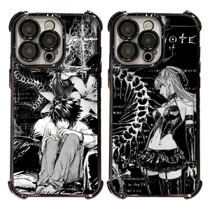 Anime Death Note Light Yagami Amane M-Misa Gotic Cool Phone Cases for iPhone 17,16,15,14,13,12,11,Pro,Max,Plus Phone Cover Shockproof Black TPU Cover Protection Best Gifts For Valentine Christmas Birthday Halloween