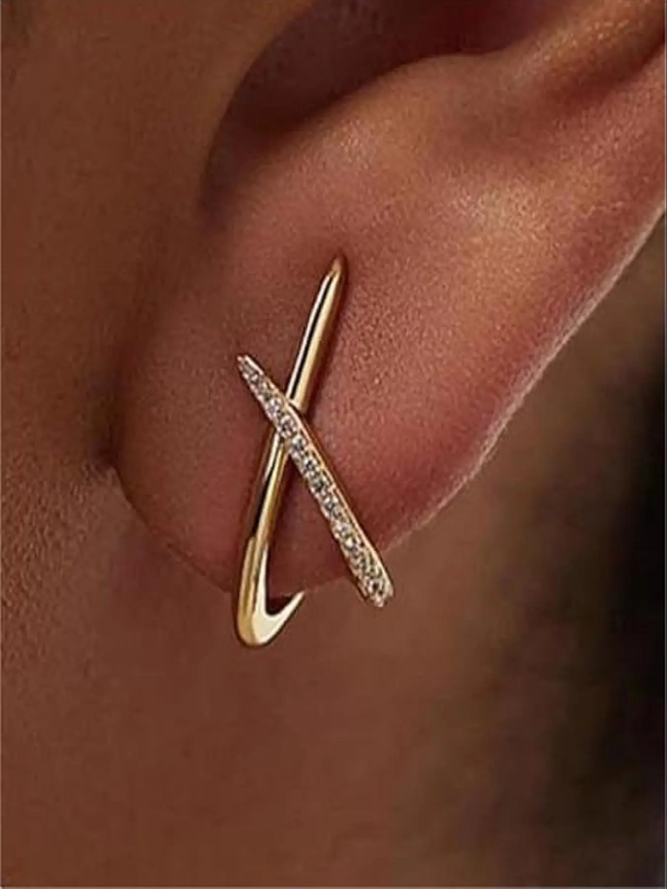 S925 Silver Women's 14K Gold Earrings Fashion Earrings Elegant Earrings Simple Pure Cube Zirconia Diamond Gold Earrings Anti-allergic Earrings Ladies