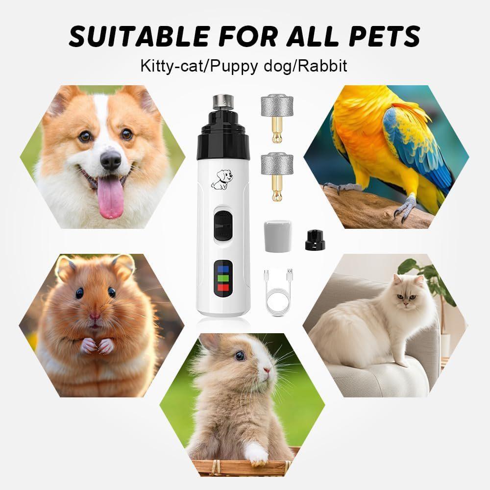 Pet Nail Grinder |   Whisper Quiet Claw Trimmer for Dogs, Cats and Other Animals |   Safe & Stress Free Nail Grooming, Ideal for Sensitive Pets of All Breeds & Sizes