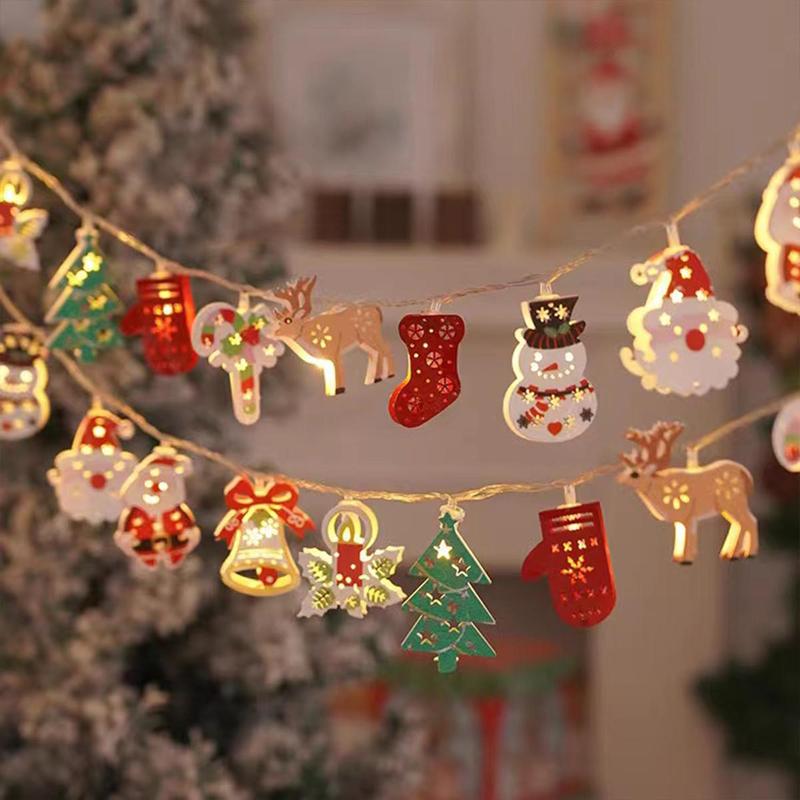 1 LED Christmas Decoration Light with Santa, Snowman, Candy Cane, Tree, Stocking, Snowflake, Iron Art Design for Holiday Atmosphere