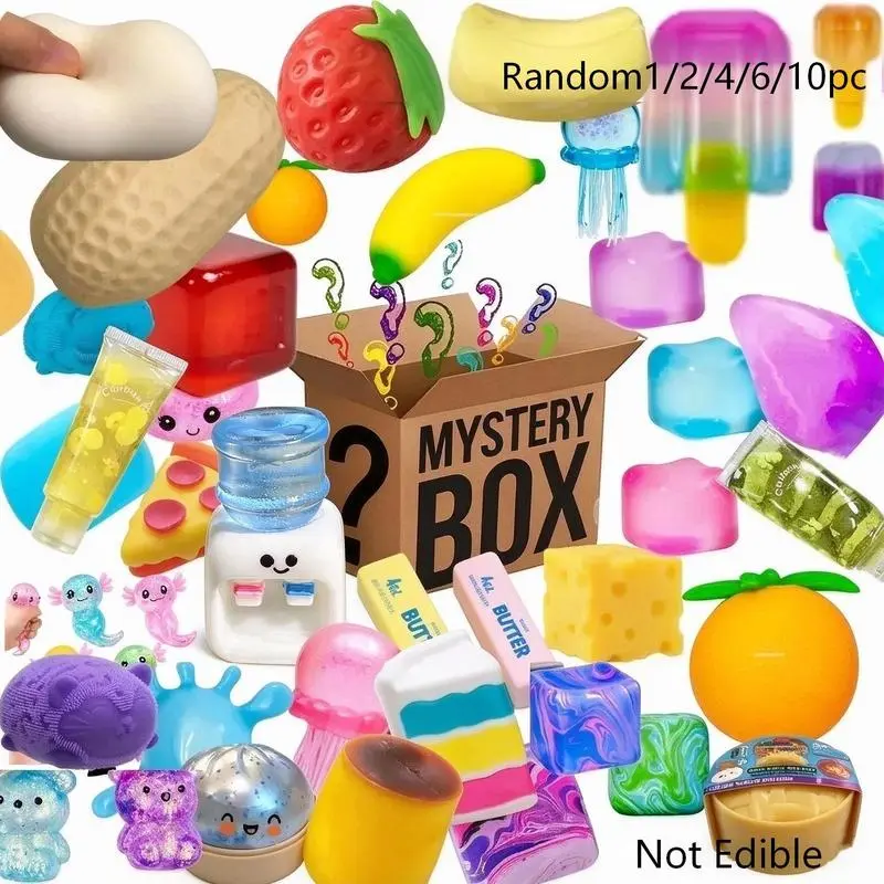 Surprise Box Toys Novelty Stress Relief Assorted Squishy Figures Blind Box Fun Mystery Fidget  Stress Relief Surprise