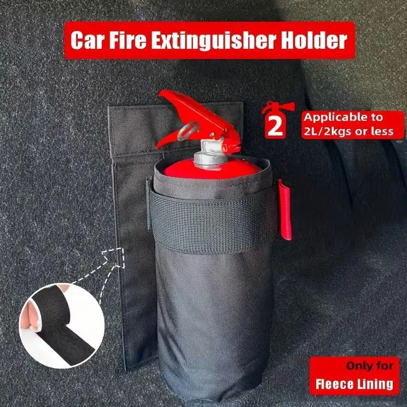Car Fire Extinguisher Storage Bag for Trunk, Adjustable Strap, Portable Fire Extinguisher Holder, Vehicle Safety Equipment Organizer